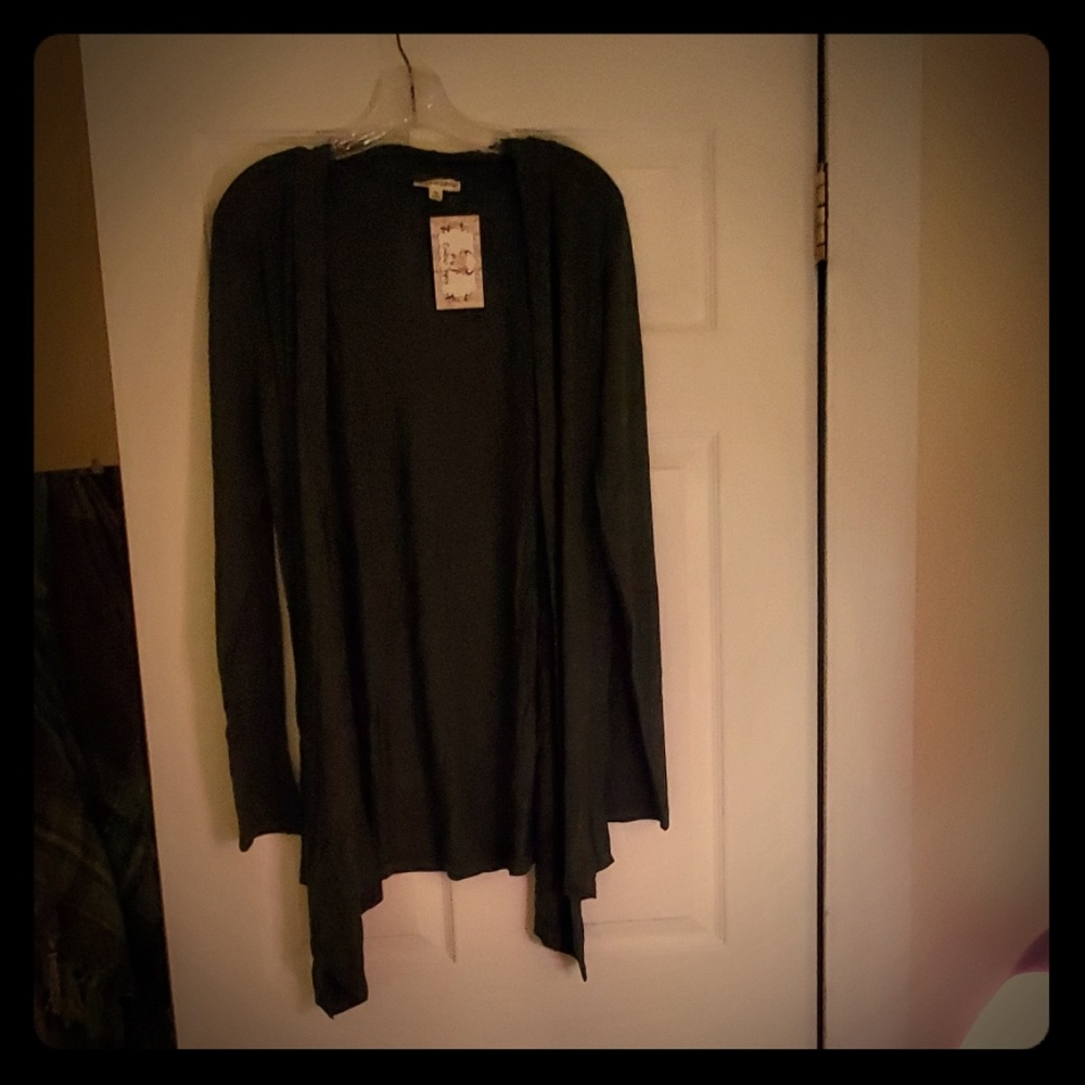 Charcoal Drape Cardigan